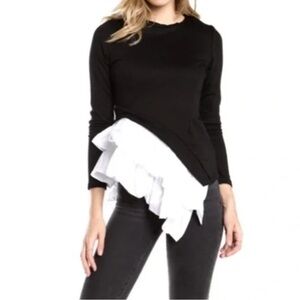 Gracia Ruffle Layer Hem Top S